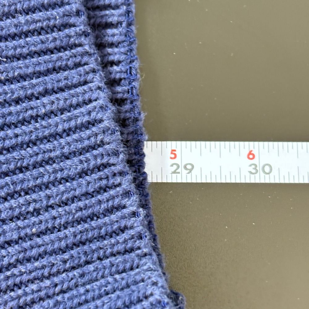 Christian Dior Mens Sweater Sz L Blue Tan Geometric Cotton Intarsia Knit Vintage - Picture 8 of 11